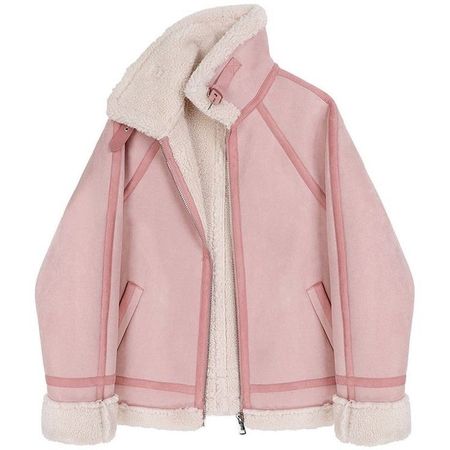 Faux leather pink jacket