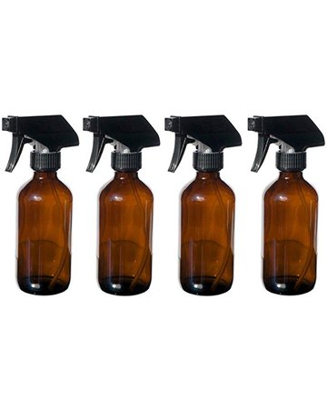 4 Pack - 8 oz. Amber Glass Bottles with Durable Trigger Style Spray Nozzles - Great for Homemade Cleaning and Personal Care Products Made with Essential Oils: Amazon.ca: Home & Kitchen