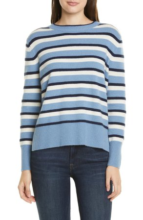 Nordstrom Signature Stripe Cashmere High/Low Sweater | Nordstrom