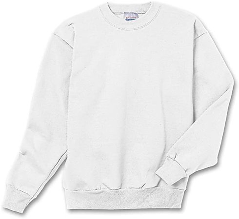 Amazon.com: Hanes Youth 7.8 oz 50/50 Crewneck Sweatshirt in White - Large (14/16): Athletic Sweatshirts: Clothing