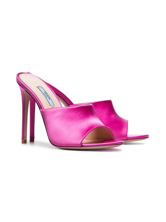 Prada pink 105 satin open toe mules $750 - Buy Online SS19 - Quick Shipping, Price