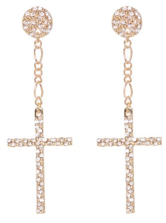 Gold Cross earrings