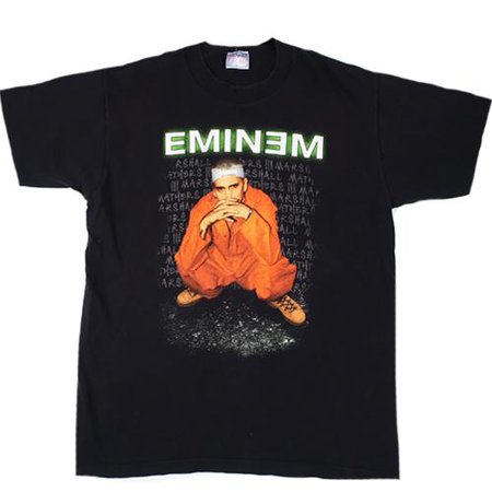Vintage Eminem Hi My Name Is Marshall Mathers T-Shirt 2000 Rap Hip Hop – For All To Envy orange green