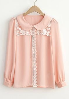 Pink collared blouse