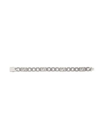 Fendi FF-motif crystal-embellished bracelet silver 7AJ2606GX - Farfetch