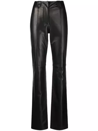 De La Vali Ronnie high-waisted Leather Trousers - Farfetch