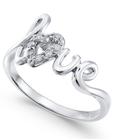 Macy's Diamond Love Sterling Silver Ring