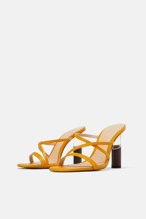 CONTRASTING ROUND HEELED SANDALS-Heeled Sandals-SHOES-WOMAN-SALE | ZARA United States