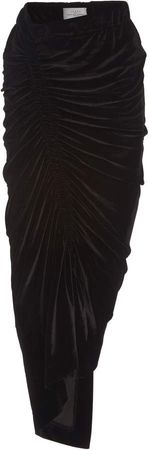 Minnie Ruched Velvet Skirt Size: M