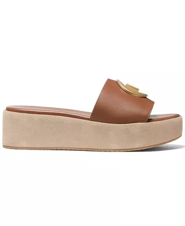 brown Michael Kors Sadler Wedge Sandal & Reviews - Sandals - Shoes - Macy's