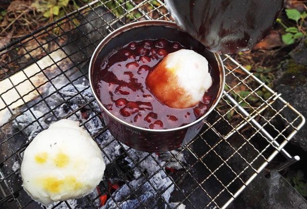 red bean mochi campfire