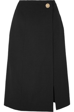 Givenchy | Wrap-effect grain de poudre wool skirt | NET-A-PORTER.COM