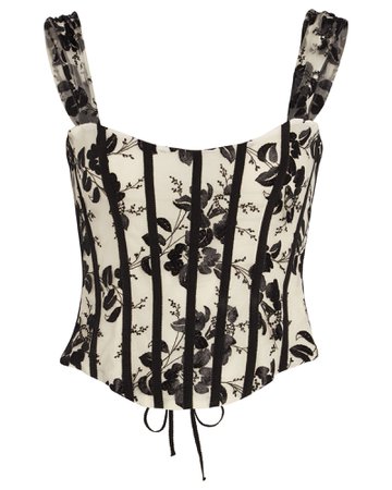 Brock Collection | Floral Lace-Up Bustier Top | INTERMIX®