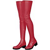 Amazon.com | Shoe'N Tale Women Stretch Suede Chunky Heel Thigh High Over The Knee Boots | Over-the-Knee