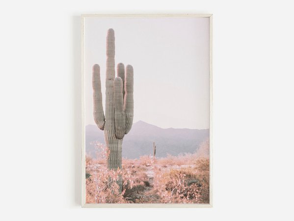 Saguaro Cactus Wall Art Blush Pink Cactus Art Desert Print | Etsy