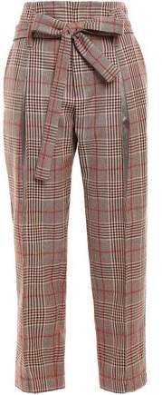 Belted Prince Of Wales Of Checked Wool Straight-leg Pants