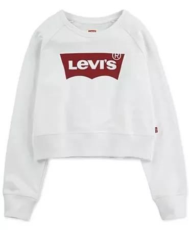 Levi's Big Girls Cropped Sweatshirt & Reviews - Shirts & Tees - Kids - Macy's