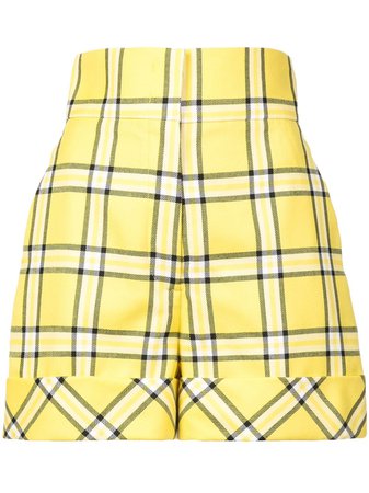 Shop multicolour Sara Battaglia checked tailored shorts with Express Delivery - Farfetch