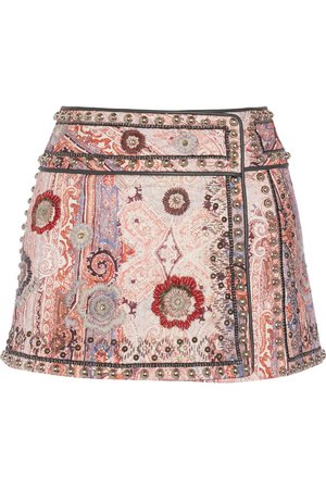 Isabel MarantJeffrey printed cotton-blend wrap mini skirt