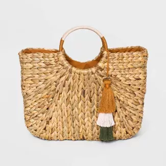 Straw Circle Tote Handbag - A New Day™ Natural : Target