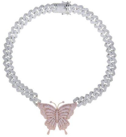 Butterfly cuban link necklace