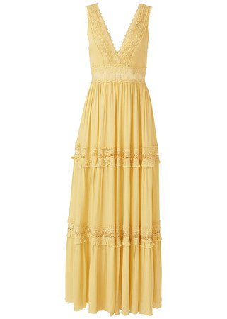 Tiered Maxi Dress in Yellow | VENUS