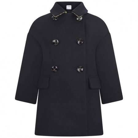 Burberry Girls Navy Wool Pea Coat - Coats & Jackets - Department - Girl