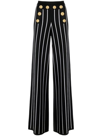 Balmain high-waisted Pinstripe Trousers - Farfetch
