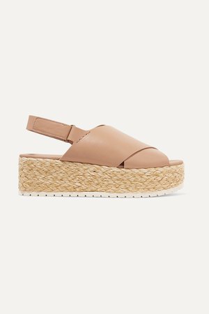 Neutral Jesson leather espadrille platform sandals | Vince | NET-A-PORTER
