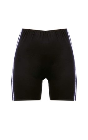 Black Jersey Contrast Side Stripe Runner Shorts - Runner Shorts - Shorts - Womens Clothing | PrettyLittleThing USA