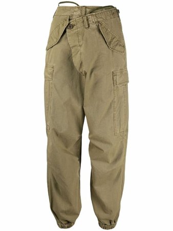 R13 wrap-fastening cargo trousers - FARFETCH