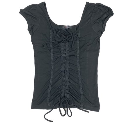 morgan de toi black dainty milkmaid corset style top
