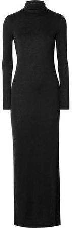 Ninety Percent - Stretch-tencel Turtleneck Maxi Dress - Black