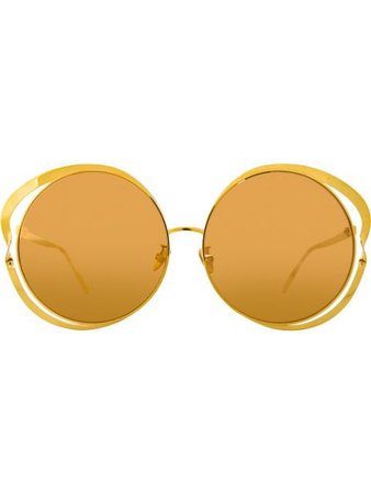 Linda Farrow 660 C1 round sunglasses yellow LFL660C1SUN - Farfetch