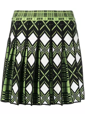 Chopova Lowena diamond-pattern Pleated Mini Skirt - Farfetch