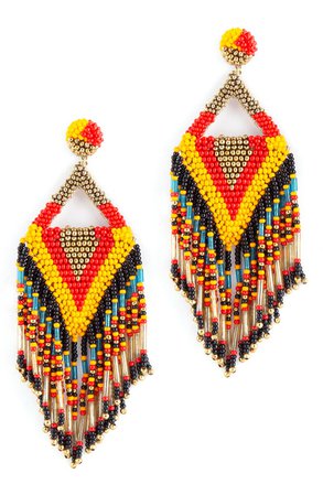 Deepa Gurnani Bina Beaded Tassel Drop Earrings | Nordstrom