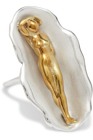 Paola Vilas | Venus silver and gold-plated ring | NET-A-PORTER.COM