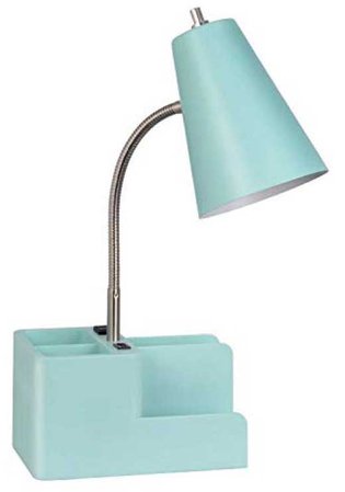 teal blue lamp desk light