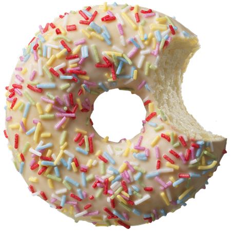Donut white & colored sprinkles