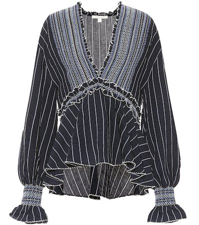 Striped rayon blouse
