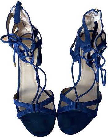Beverly Hills Blue Suede Sandals