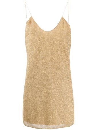 Oséree Metallic Slip Dress LVS904 Gold | Farfetch
