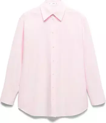 MANGO Cotton Poplin Button-Up Shirt | Nordstrom