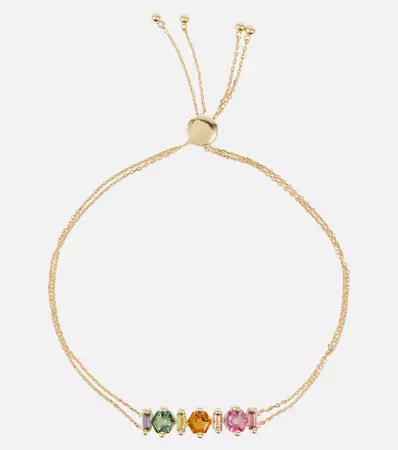 Suzanne Kalan - 14kt gold adjustable chain bracelet with gemstones | Mytheresa
