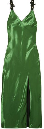 Embellished Mikado Midi Dress - Green