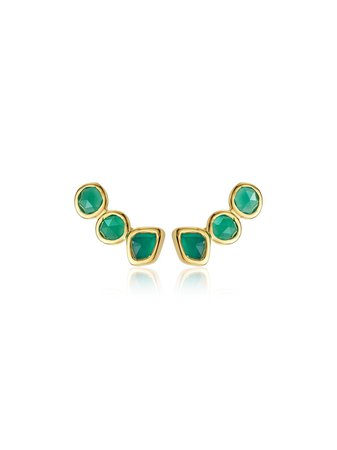 Monica Vinader Siren Climber Green Onyx Earrings Ss20 | Farfetch.Com