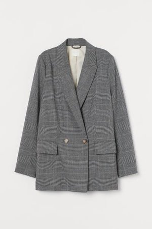Double-breasted Jacket - Gray/plaid - Ladies | H&M US