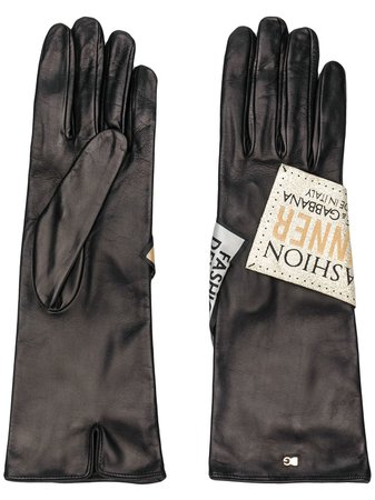 Dolce & Gabbana Logo Patch Long Gloves - Farfetch