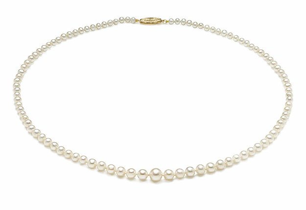 AAA 3.5 x 9.5mm Graduated Pearl Necklace 16 inch | American Pearl