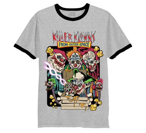 KILLER KLOWNS FROM OUTER SPACE: PIZZA RINGER T-SHIRT - CAVITYCOLORS, LLC